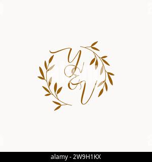 YV initial wedding monogram logo design Stock Vector