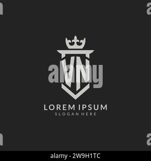VN logo monogram emblem style with shield shape design template ideas ...