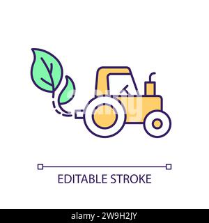2D editable simple thin linear sustainability icon Stock Vector