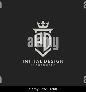 PD initial shield crown logo vector graphic Stock Vector Image & Art ...