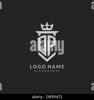 QP logo initial with shield shape design style vector graphic Stock ...