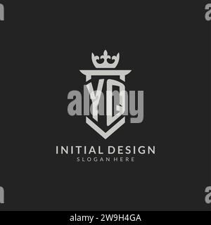 Monogram YQ logo shield crown shape, elegant and luxury initial logo ...