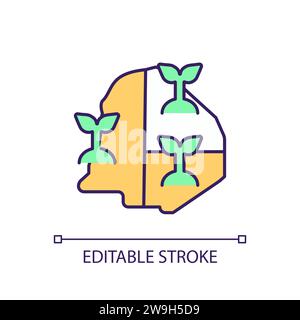 2D editable thin line geographic concentration icon Stock Vector