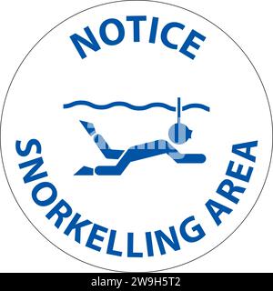 Water Safety Sign Notice -Snorkeling Area Stock Vector