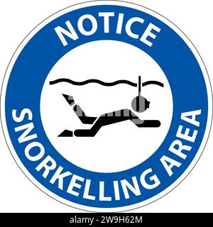 Water Safety Sign Notice -Snorkeling Area Stock Vector