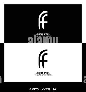 FF initial letters linked elegant logo. letter F and F pattern design monogram Stock Vector