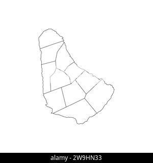 Map Of Barbados High-Res Vector silhouette and outline Graphic Stock Vector