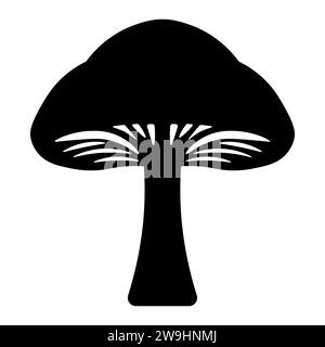 Mushroom black vector icon on white background Stock Vector