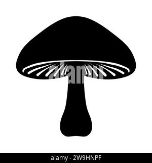 Mushroom black vector icon on white background Stock Vector