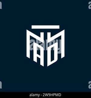 AD monogram initial logo with abstract geometric style design inspiration Stock Vector