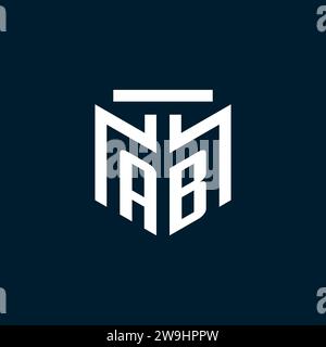 AB monogram initial logo with abstract geometric style design inspiration Stock Vector