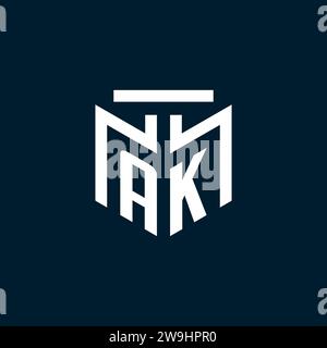 AK monogram initial logo with abstract geometric style design inspiration Stock Vector
