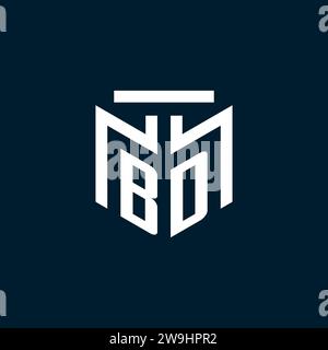 BD monogram initial logo with abstract geometric style design inspiration Stock Vector
