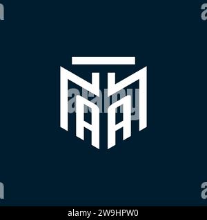 AA monogram initial logo with abstract geometric style design inspiration Stock Vector