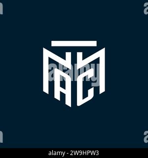 AC monogram initial logo with abstract geometric style design inspiration Stock Vector
