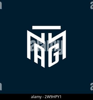AG monogram initial logo with abstract geometric style design inspiration Stock Vector