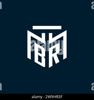 BR monogram initial logo with abstract geometric style design inspiration Stock Vector