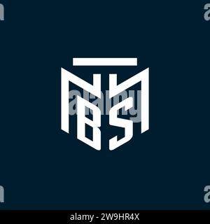 BS monogram initial logo with abstract geometric style design inspiration Stock Vector