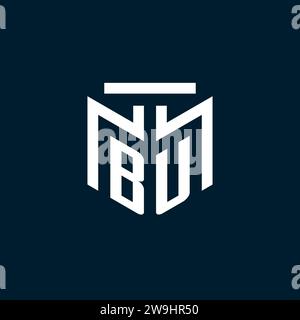 BU monogram initial logo with abstract geometric style design inspiration Stock Vector