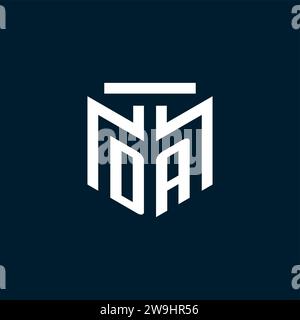 DA monogram initial logo with abstract geometric style design inspiration Stock Vector