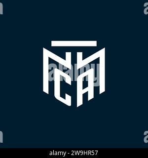 CA monogram initial logo with abstract geometric style design inspiration Stock Vector