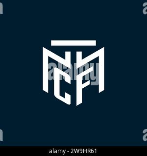 CF monogram initial logo with abstract geometric style design inspiration Stock Vector
