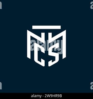 CS monogram initial logo with abstract geometric style design inspiration Stock Vector