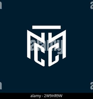 CC monogram initial logo with abstract geometric style design inspiration Stock Vector