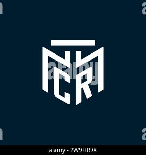 CR monogram initial logo with abstract geometric style design inspiration Stock Vector