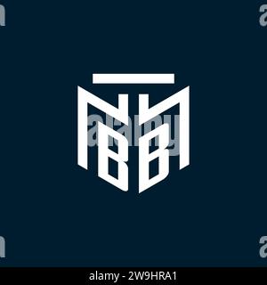 BB monogram initial logo with abstract geometric style design inspiration Stock Vector