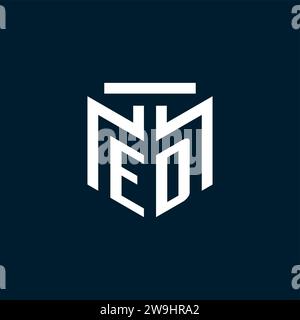 ED monogram initial logo with abstract geometric style design inspiration Stock Vector