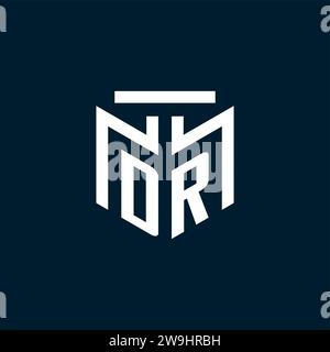 DR monogram initial logo with abstract geometric style design inspiration Stock Vector