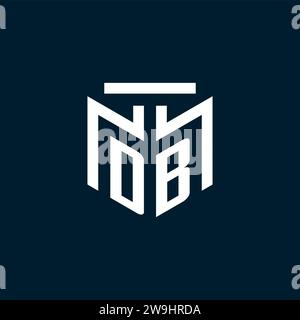 DB monogram initial logo with abstract geometric style design inspiration Stock Vector