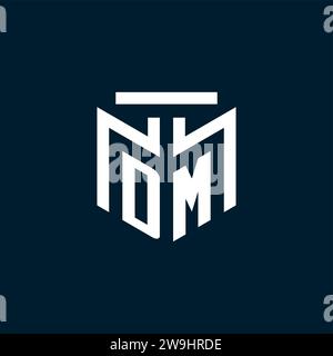 DM monogram initial logo with abstract geometric style design inspiration Stock Vector