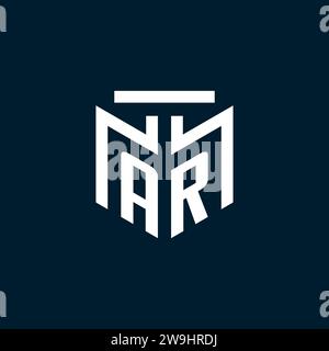AR monogram initial logo with abstract geometric style design inspiration Stock Vector