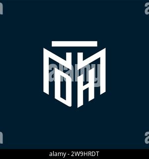 DH monogram initial logo with abstract geometric style design inspiration Stock Vector