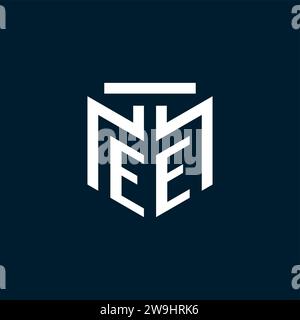EE monogram initial logo with abstract geometric style design inspiration Stock Vector