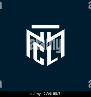 CL monogram initial logo with abstract geometric style design inspiration Stock Vector