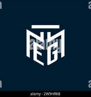 EG monogram initial logo with abstract geometric style design inspiration Stock Vector