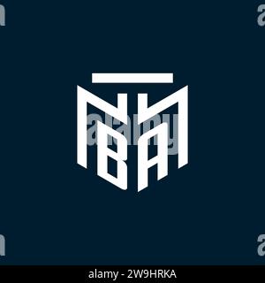BA monogram initial logo with abstract geometric style design inspiration Stock Vector