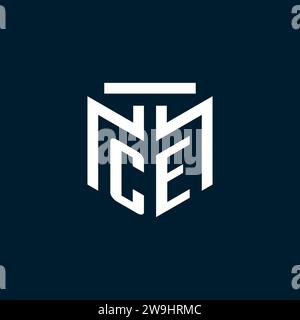 CE monogram initial logo with abstract geometric style design inspiration Stock Vector