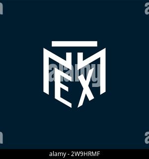 EX monogram initial logo with abstract geometric style design inspiration Stock Vector