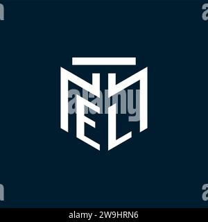 EL monogram initial logo with abstract geometric style design inspiration Stock Vector