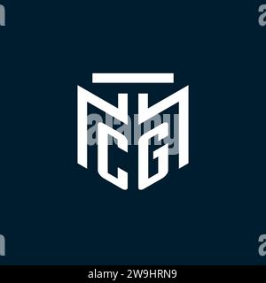 CG monogram initial logo with abstract geometric style design inspiration Stock Vector