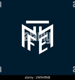 FE monogram initial logo with abstract geometric style design inspiration Stock Vector