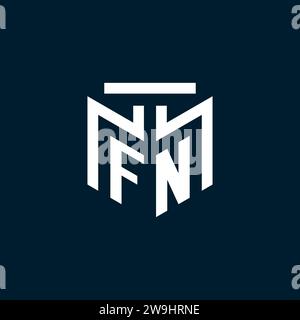 FN monogram initial logo with abstract geometric style design inspiration Stock Vector