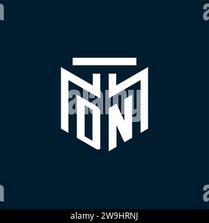 DN monogram initial logo with abstract geometric style design inspiration Stock Vector