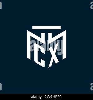 CX monogram initial logo with abstract geometric style design inspiration Stock Vector