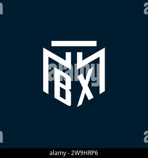 BX monogram initial logo with abstract geometric style design inspiration Stock Vector