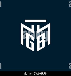 GB monogram initial logo with abstract geometric style design inspiration Stock Vector